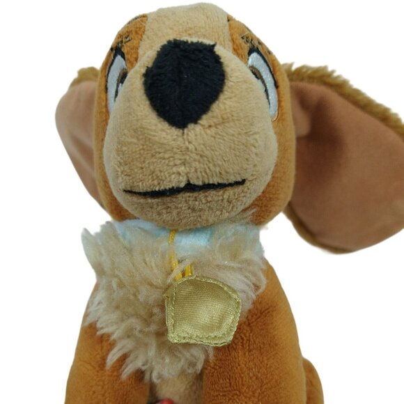 Brown Puppy Dog Plush Toy With Blue Collar Plush Stuffed Animal Toy 6 inch - Picture 6 of 6